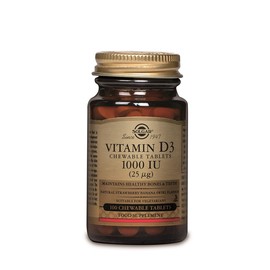 Solgar Vitamin D-3 25 µg/1000 IU Chewable Tablets - 100 kauwtabs
